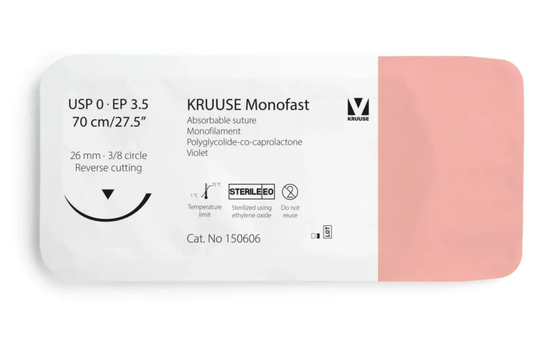 SUTURA MONOFAST 0 70CM AGUJA 26MM 3/8 TRIANGULAR 12U KRUUSE