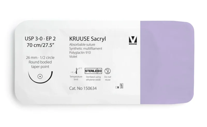 SUTURA SACRYL 3/0 70CM AGUJA 26MM 1/2 REDONDA PUNTA 12U