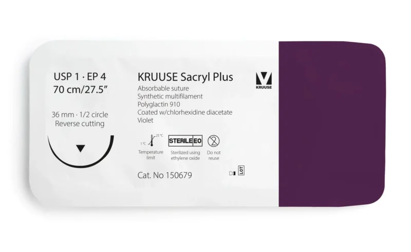 SUTURA SACRYL PLUS 1 70CM AGUJA 36MM 1/2 TRIANGULAR 12U