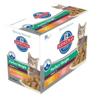 HILL'S HSP FELINE PERFECT WEIGHT POLLO SALMON CAJA 12X85GR