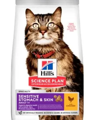 HILL'S HSP FELINE ADULT SENSITIVE STOMACH SKIN POLLO 1,5KG