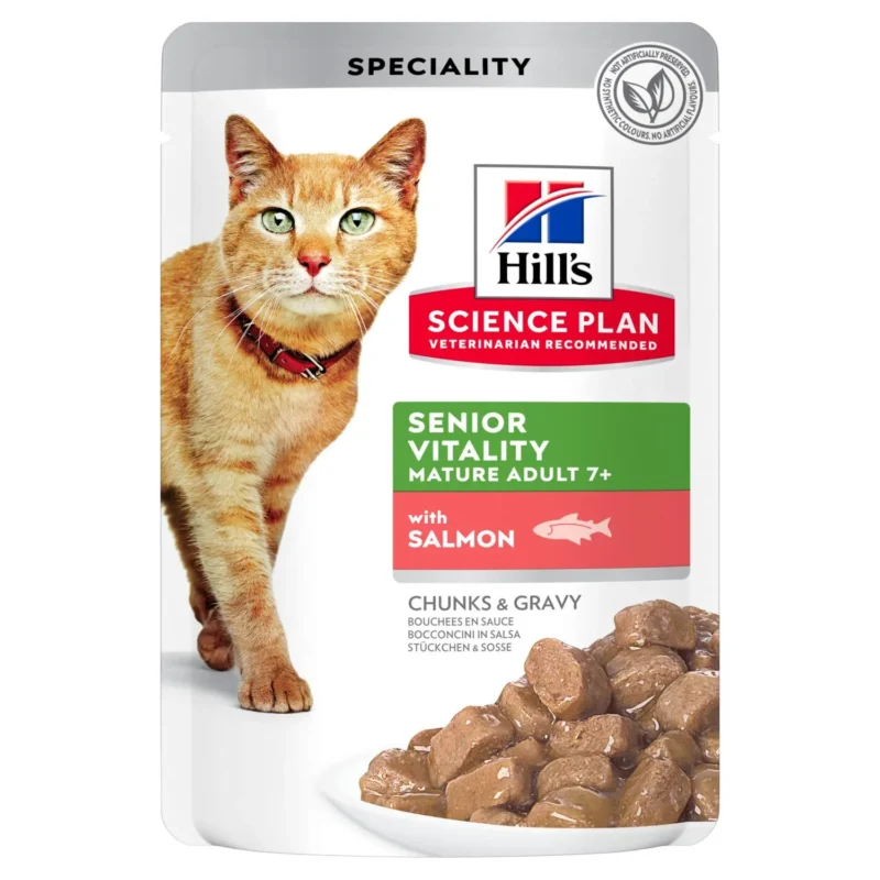 HILL'S HSP FELINE SENOR VITALITY SALMON BOLSITA 12X85GR