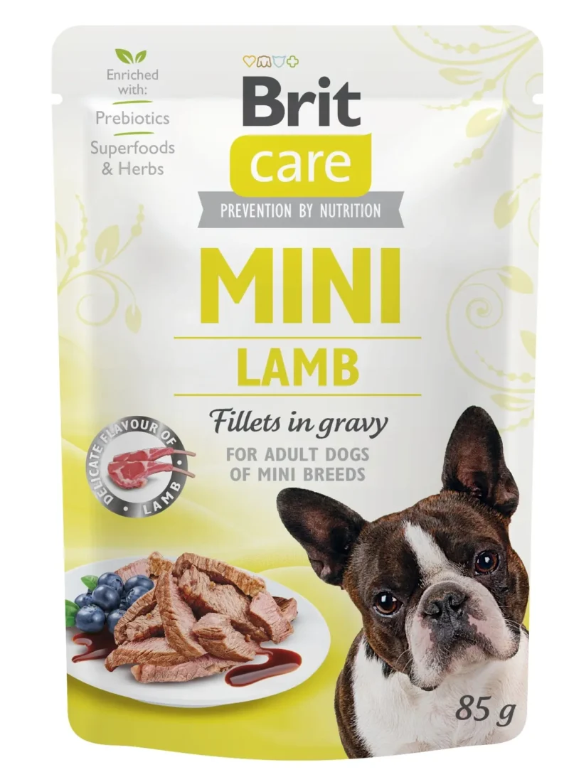 BRIT CARE MINI FILETES CORDERO EN SALSA 24X85GR