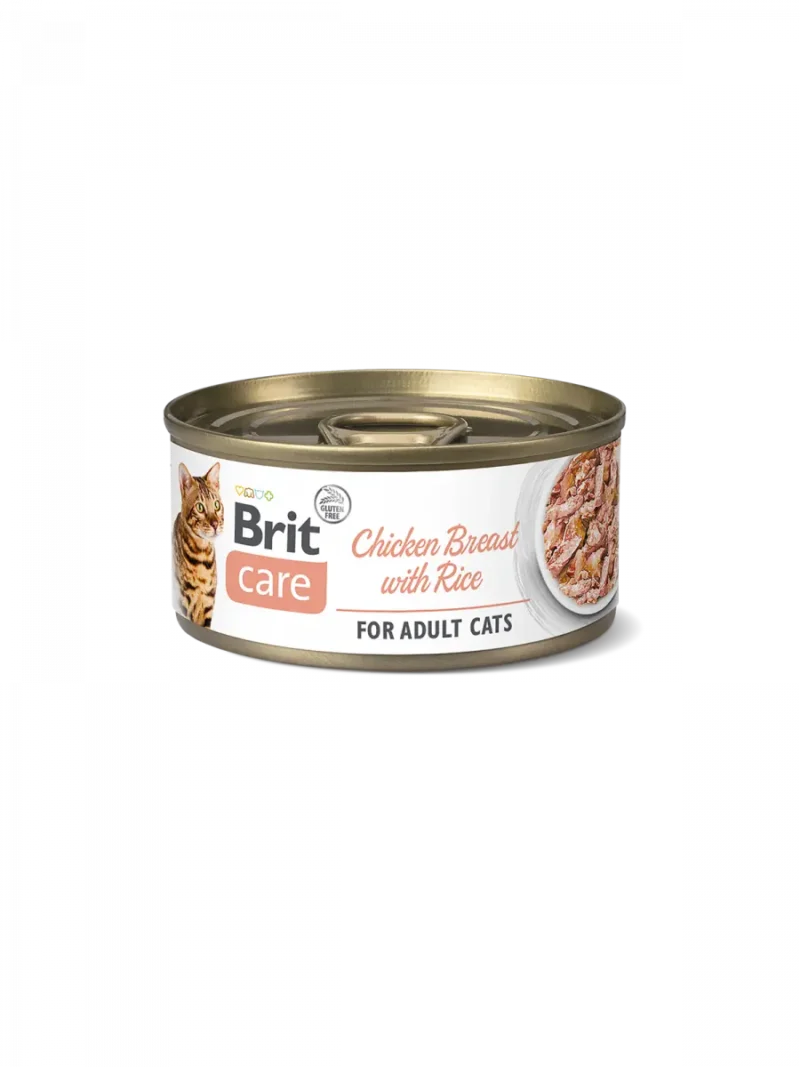 BRIT CARE CAT PECHUGA POLLO CON ARROZ 24X70GR