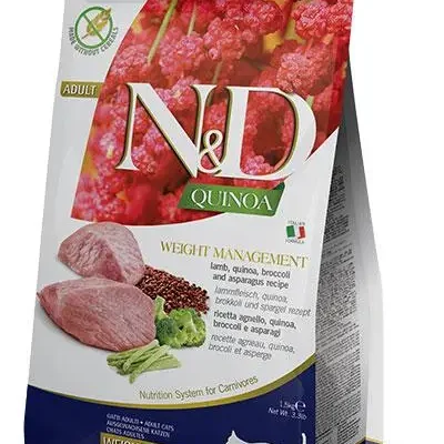 FARMINA ND CAT QUINOA WEIGHT MANAGEMENT CORDERO 5KG