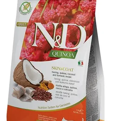 FARMINA ND CAT QUINOA SKIN COAT ARENQUE 5KG