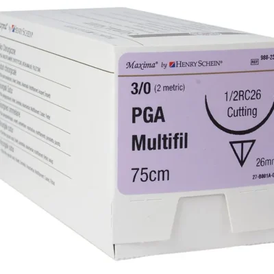 SUTURA PGA VIOLET 1/2RC40 1 90CM 12UDS HENRY SCHEIN