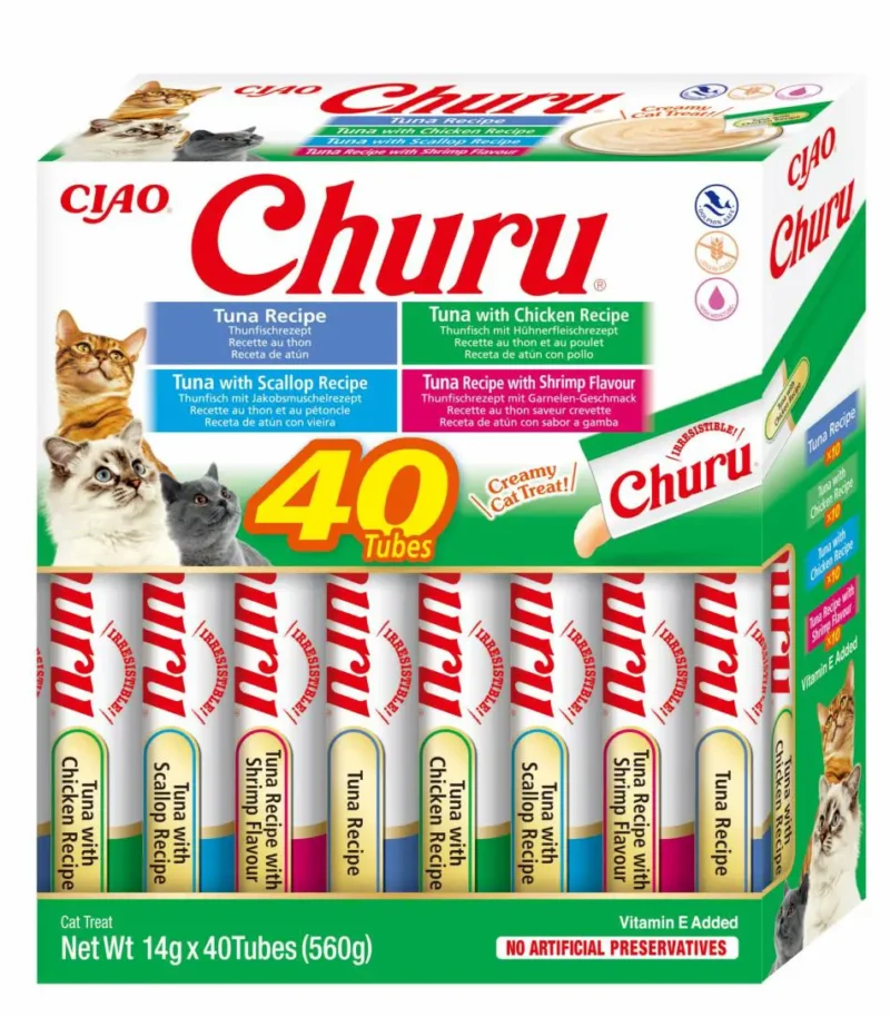 CHURU CAT VARIEDADES DE ATUN CON MARISCO 40X14GR