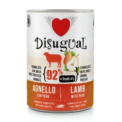 DISUGUAL FRUIT DOG CORDERO PERA 6X400GR
