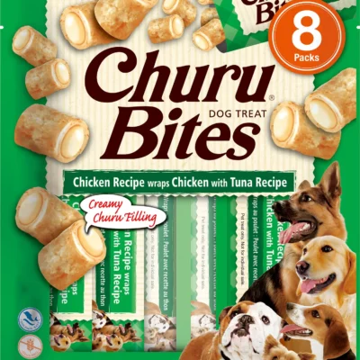 CHURU DOG BITES RECETA DE POLLO CON ATUN DISPLAY 8X96GR