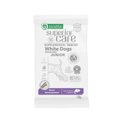 NATURE'S P SC WHITE DOG SNACK JUNIOR GRAIN FREE SALMON 110GR