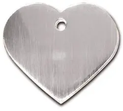 PLACA CORAZON GRANDE CROMO CEPILLADO