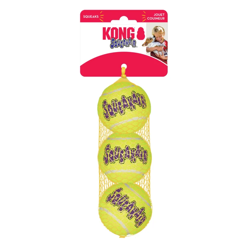 KONG AIR DOG SQUEAKER TENNIS BALLS MEDIUM MALLA 3UDS AST2E