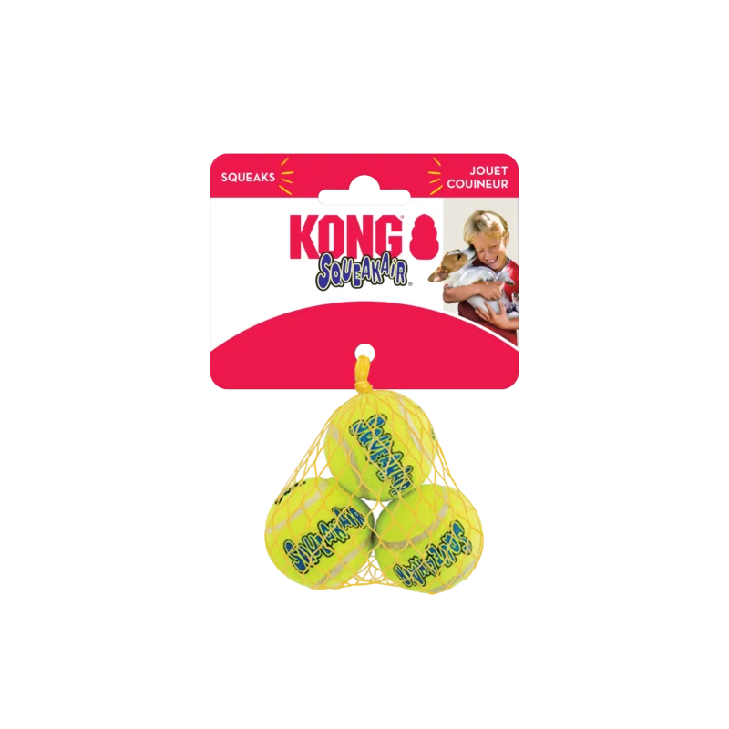KONG AIR DOG SQUEAKER TENNIS BALLS XSMALL MALLA 3 UDS AST5E