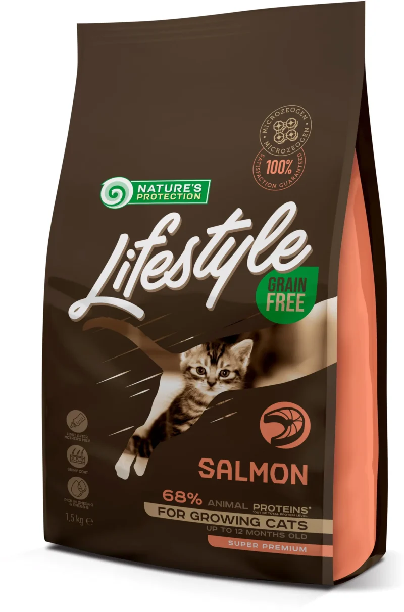 NATURE'S P CAT LIFESTYLE GRAIN FREE KITTEN SALMON 1,5KG
