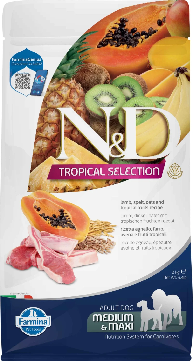 FARMINA ND DOG TROPICAL SELECTION MED MAXI CORDERO 2KG