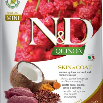 FARMINA ND DOG QUINOA SKIN COAT VENADO MINI 2,5KG