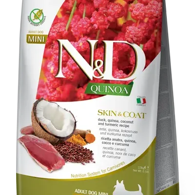 FARMINA ND DOG QUINOA SKIN COAT PATO MINI 2,5KG