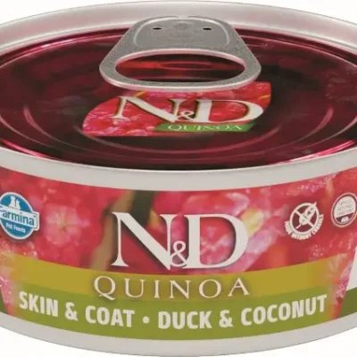FARMINA ND CAT QUINOA SKIN COAT PATO CAJA 24X80GR