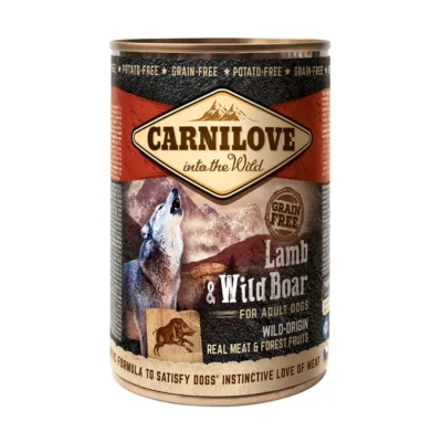 CARNILOVE CANINE ADULT CORDERO JABALI CAJA 6X400GR