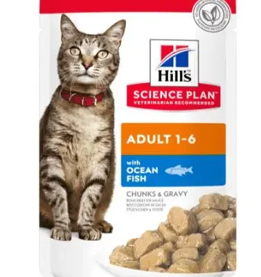 HILL'S HSP FELINE ADULT PESCADO AZUL POUCH CAJA 12X85GR