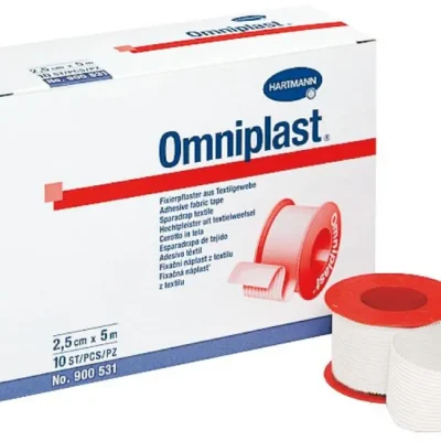 ADESIVO OMNIPLAST 10x10CM TECIDO BRANCO 5UD HARTMANN