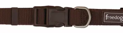 FREEDOG COLLAR NYLON BASIC MARRON 25MM X 38/66CM