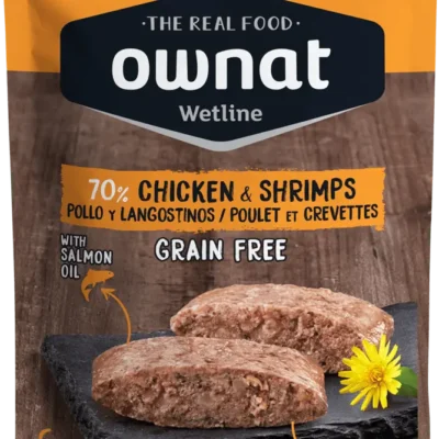 OWNAT WETLINE FELINE POLLO Y CAMARON 12X85GR