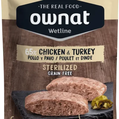 OWNAT WETLINE FELINE STERILIZED POLLO Y PAVO 12X85GR