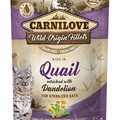 CARNILOVE CAT POUCH STERILISED CODORNIZ 24X85GR