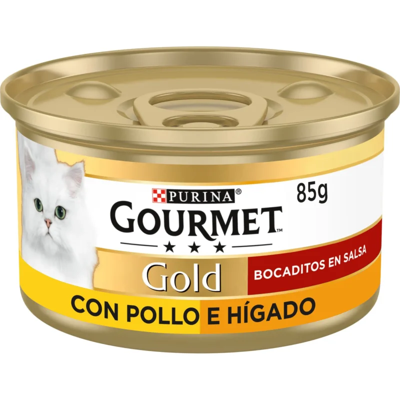 GOURMET GOLD SINGLE BOCADITOS SALSA POLLO HIGADO 24X85GR