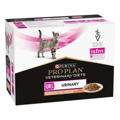 PRO PLAN VET FELINE UR URINARY SALMON CAJA POUCH 10X85GR