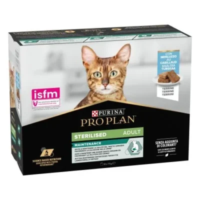 PRO PLAN FELINE ESTERILIZADO BACALAO 10X75GR