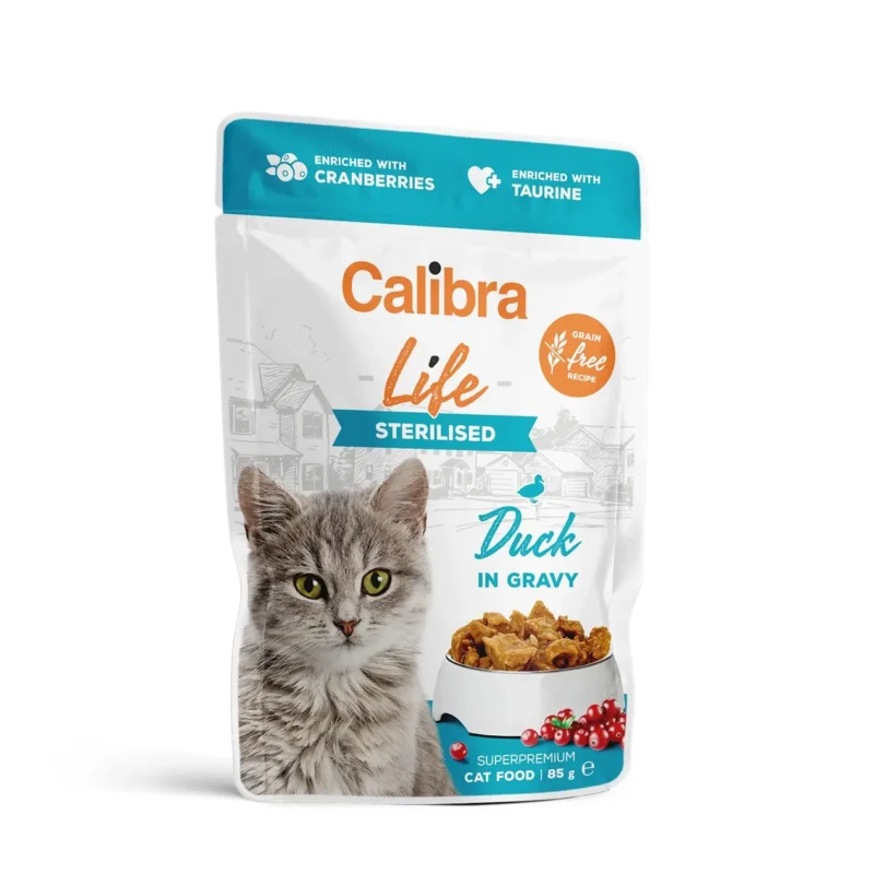 CALIBRA CAT LIFE POUCH STERILISED PATO EN SALSA 28X85GR