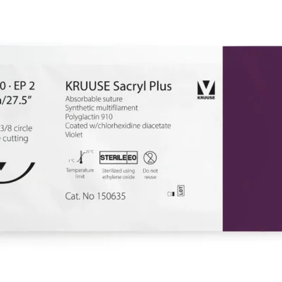 SUTURA SACRYL 3/0 45CM AGUJA 19MM 3/8 TRIANGULAR 12U KRUUSE