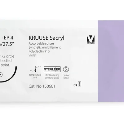 SUTURA SACRYL 4/0 45CM AGUJA  19MM 3/8 TRIANGULAR 12U KRUUSE
