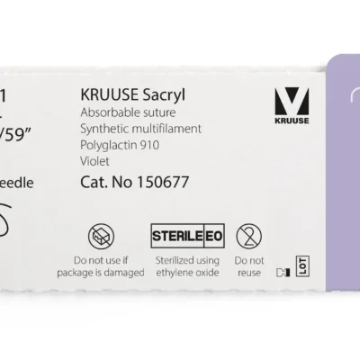 SUTURA SACRYL 1 150CM SIN AGUJA 12U KRUUSE