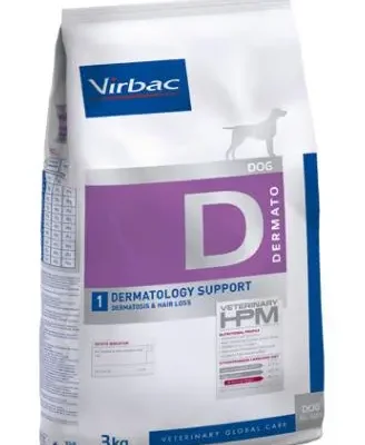 VIRBAC HPM CANINE DERMATOLOGY SUPPORT D1 12KG