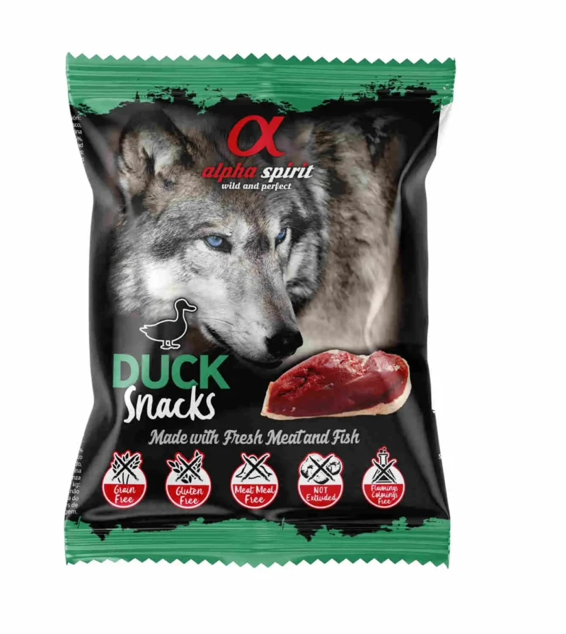 ALPHA SPIRIT CANINE PATO SNACKS 24X50GRS