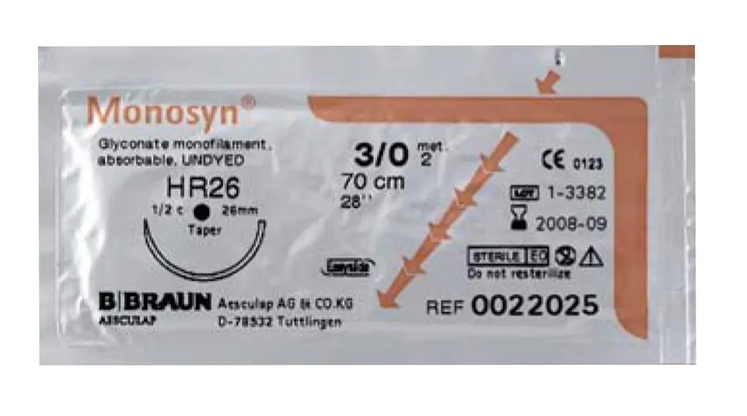 SUTURA MONOSYN VIOLET 0 HS37S 70CM 12UD BRAUN