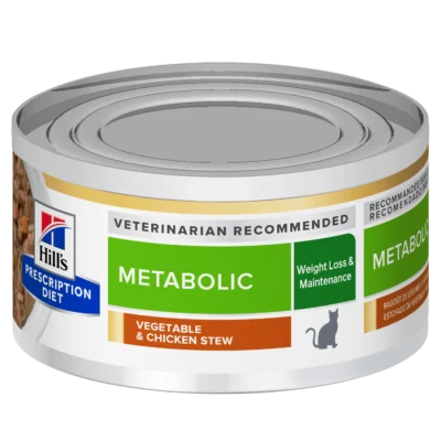 HILL'S HPD FELINE METABOLIC ESTOFADO POLLO VERDURAS 24X82GR