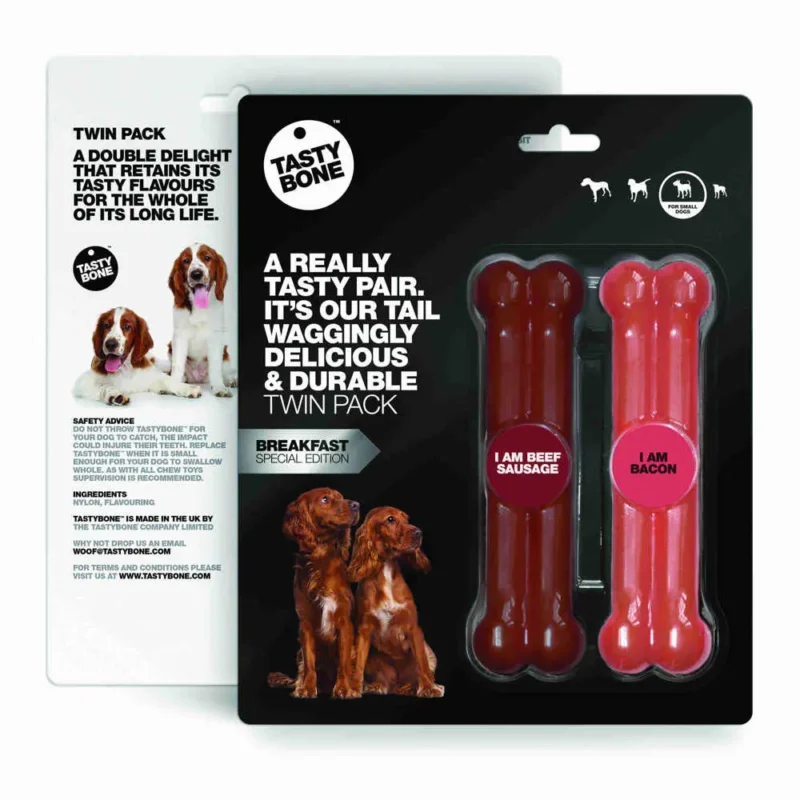TASTY BONE TWIN PACK SALCHICHA TERNERA BACON SMALL