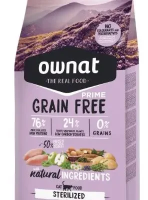 OWNAT PRIME FELINE ADULT STERILISED GRAIN FREE 8KG