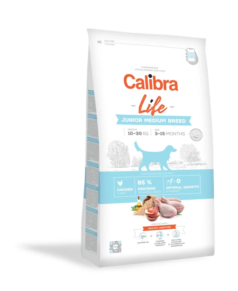 CALIBRA DOG LIFE JUNIOR MEDIUM BREED FRANGO 12KG