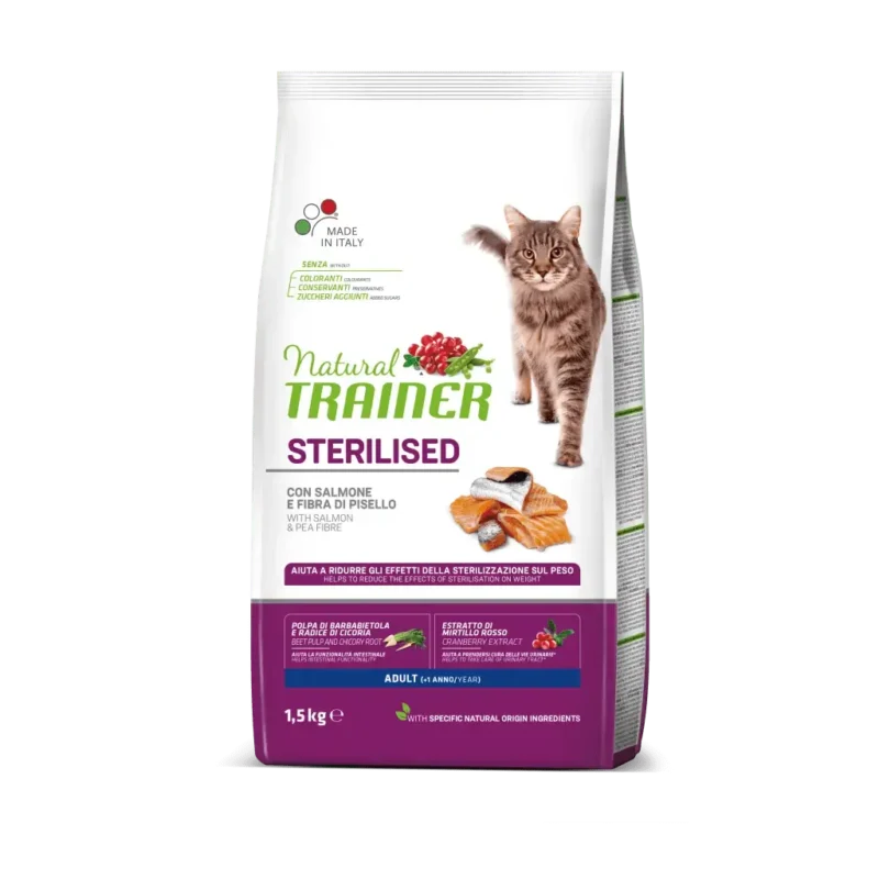 NATURAL TRAINER FELINE ADULT STERIL SALMON 10KG (NDR)