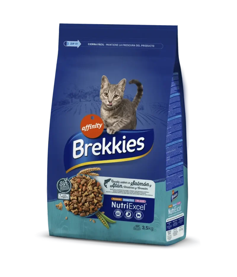 BREKKIES EXCEL FELINE ADULT RECETA SALMON 3,5KG (NDR)