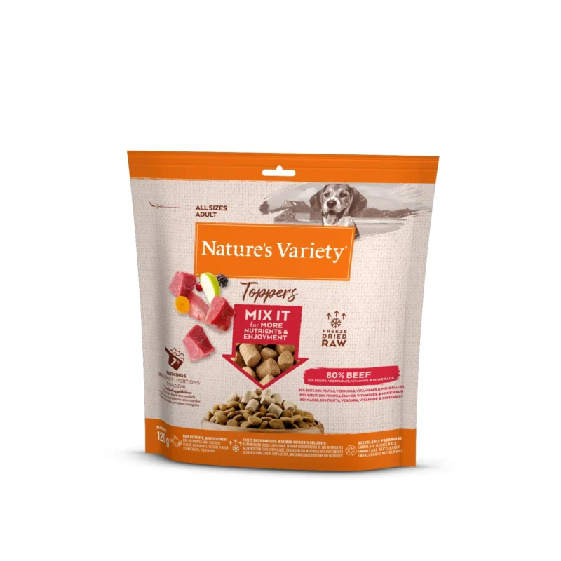 NATURE'S VARIETY FREEZE DRIED TOPPERS BEEF 7X120GR