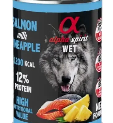 ALPHA SPIRIT CANINE SALMON CON PIÑA LATA 6X400GR