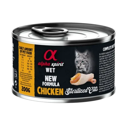 ALPHA SPIRIT FELINE ESTERILIZADO POLLO LATA CAJA 6X200GR