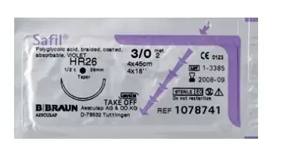 SUTURA SAFIL VIOLET 3/0 USP DS24 70CM 12UD BRAUN